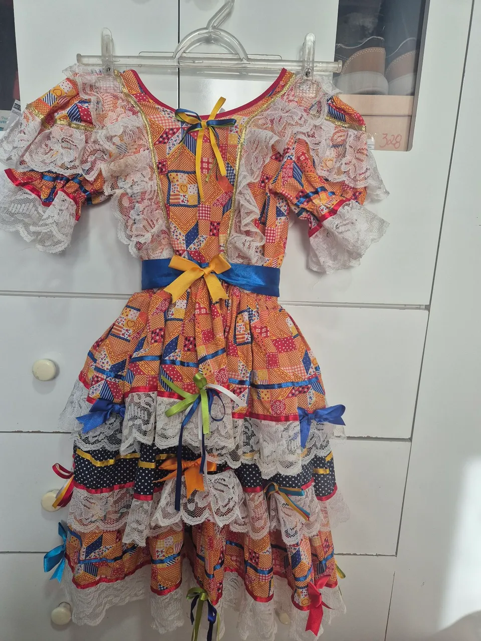 Vestido Junino Infantil Colorido com Renda - Festa