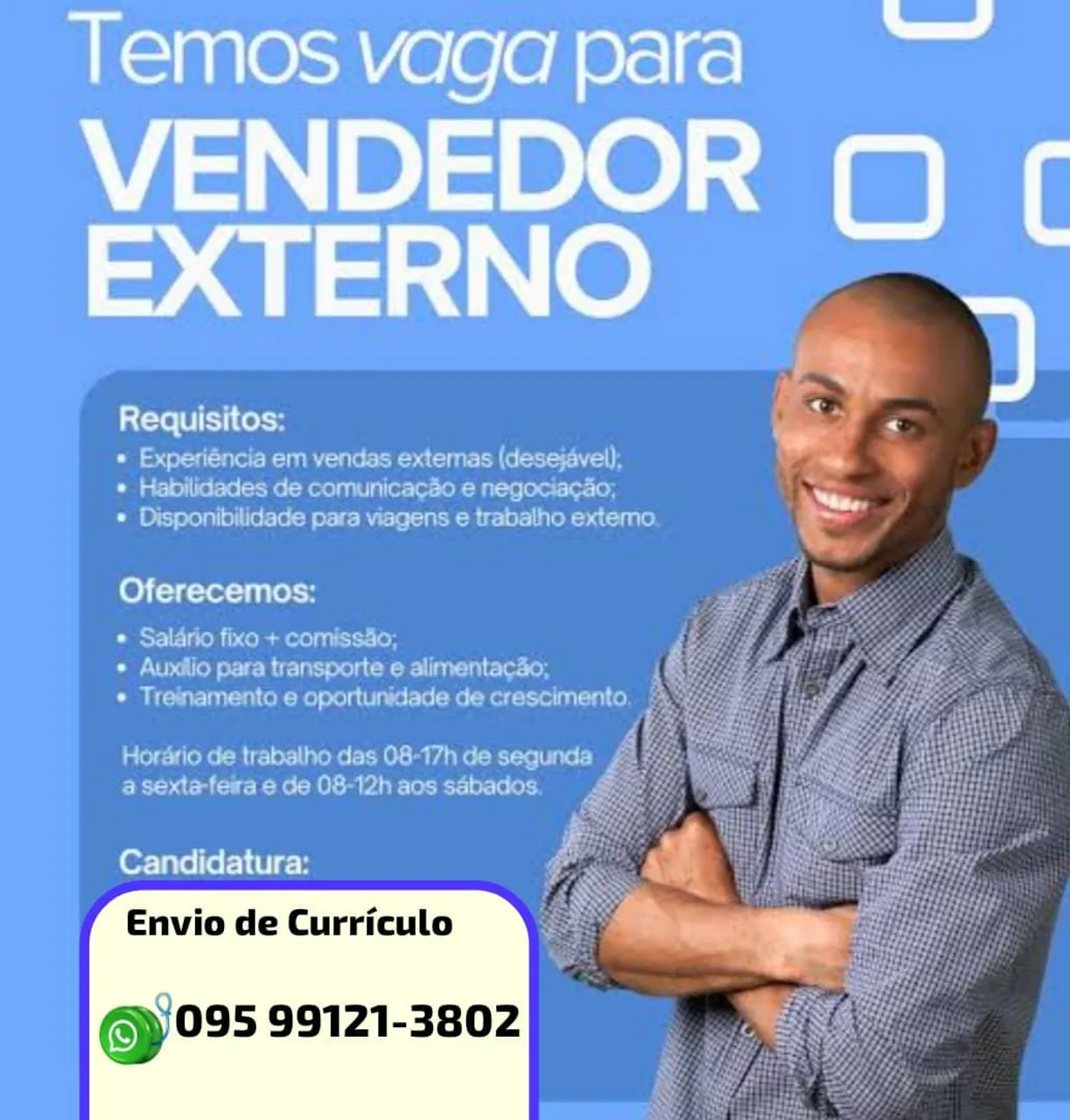 leia o anúncio vaga vendedor externo