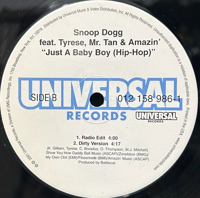 Disco de Vinil LP Snoop Dogg Featuring Tyrese & Mr. Tan ?Just A Baby Boy (importado) - Foto 3