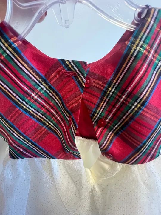 Vestido Infantil Natalino Vermelho e Branco - Foto 4