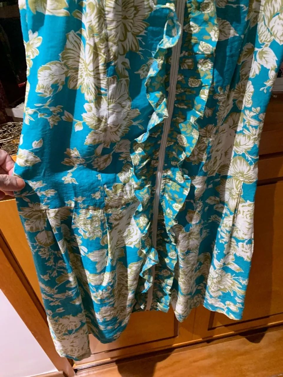 Vestido de viscose estampado de azul  - Foto 2