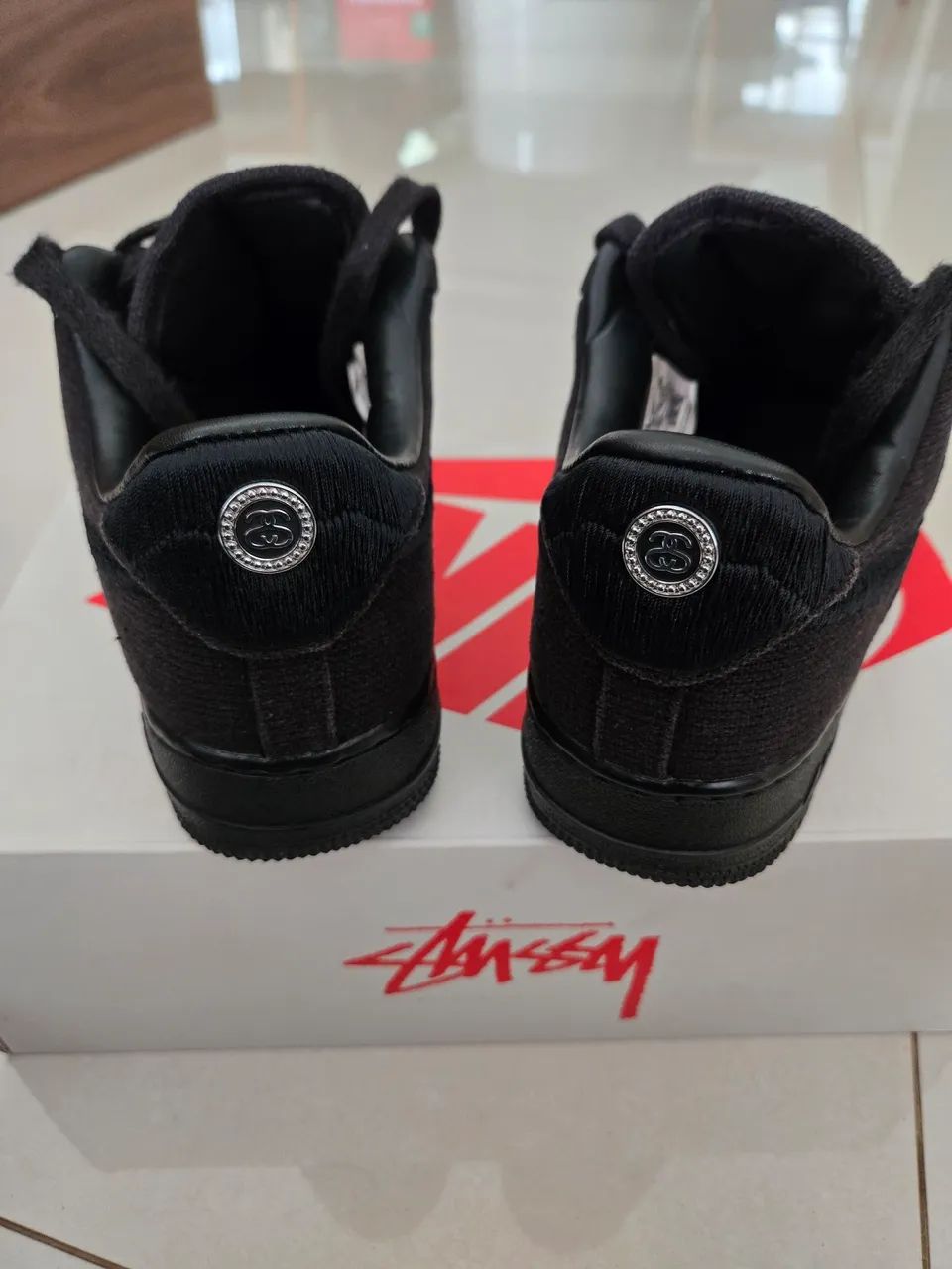 Nike x Stussy Air Force 1 Triple Black TAM 40 BR - Calçados