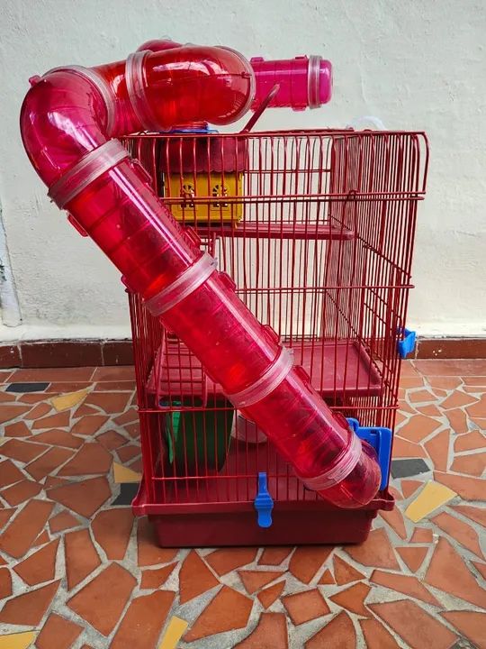 Gaiola Para Hamster 3 Andares Tubo e Casinha e Acessórios - Jel Plast - Foto 5
