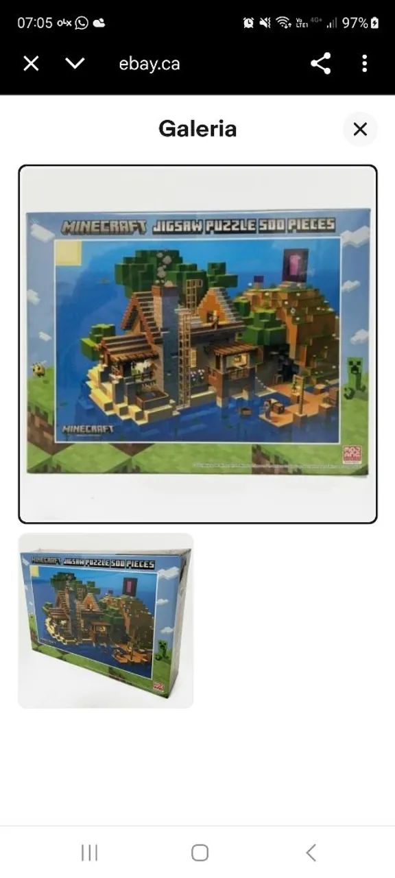 Quebra-cabeça Importado Minecraft 500 peças - Foto 2