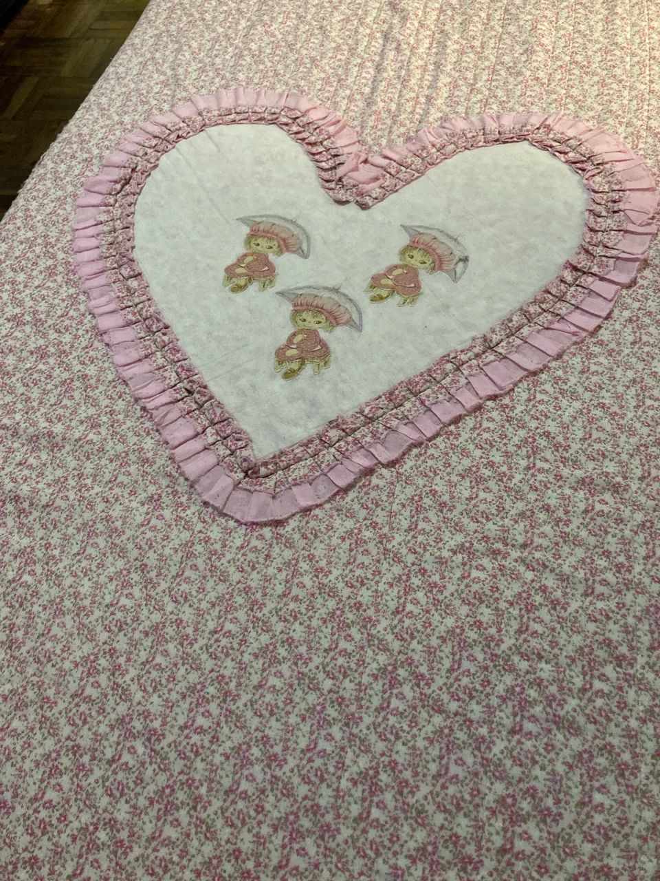 Colcha de Cama de Solteiro Feminina Rosa com Flores Rosa - Foto 2