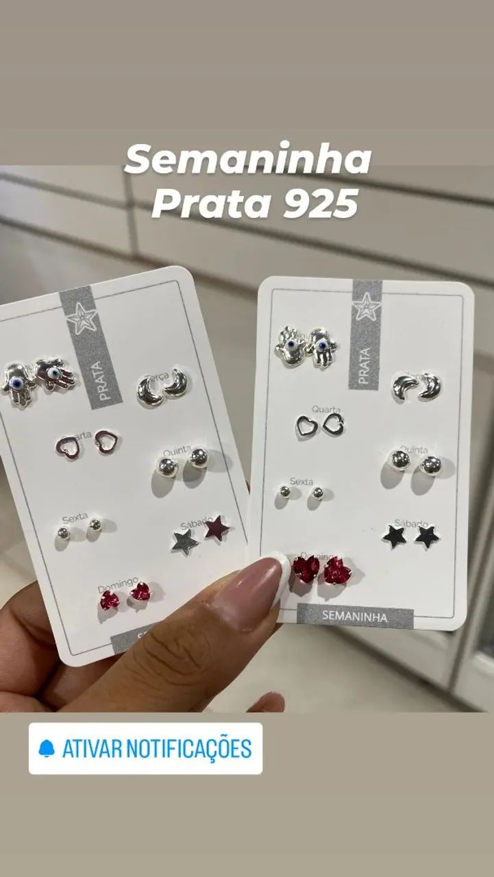 Brincos de Prata 925 - Kit Semaninha - Foto 2