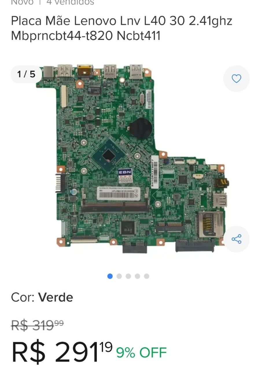 Placa Mãe Lenovo Lnv L40 30 2.41ghz Mbprncbt44-t820 Ncbt411