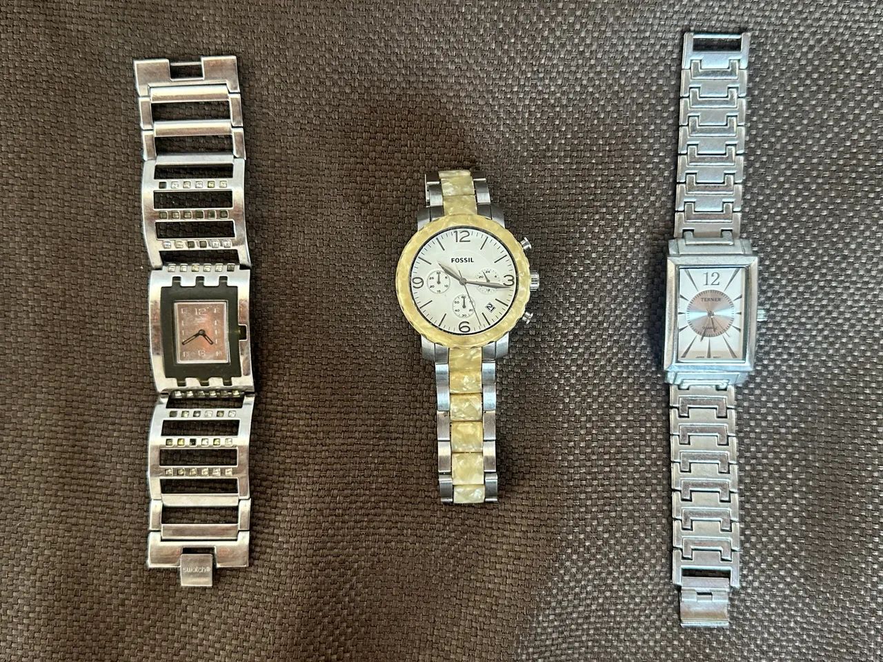 Relógios fóssil, terner e swatch.
