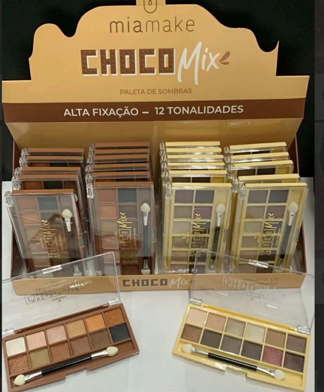 CAIXA COM 24 PEÇAS DE SOMBRAS CHOCO MIX MIAMAKE<br>