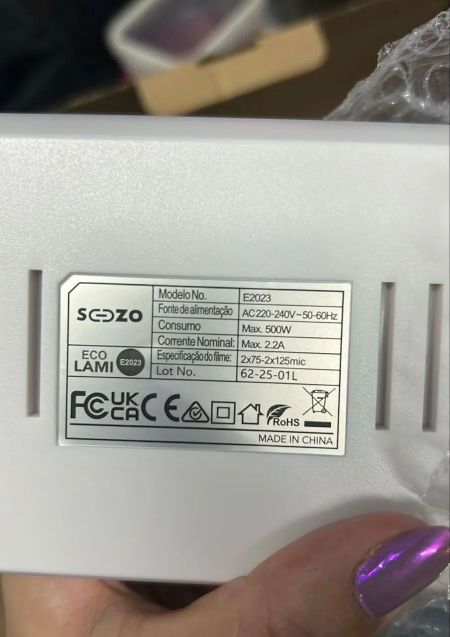 Laminadora Quente A4 Sozo 500W Compacta 220v Direção Dupla - Foto 3