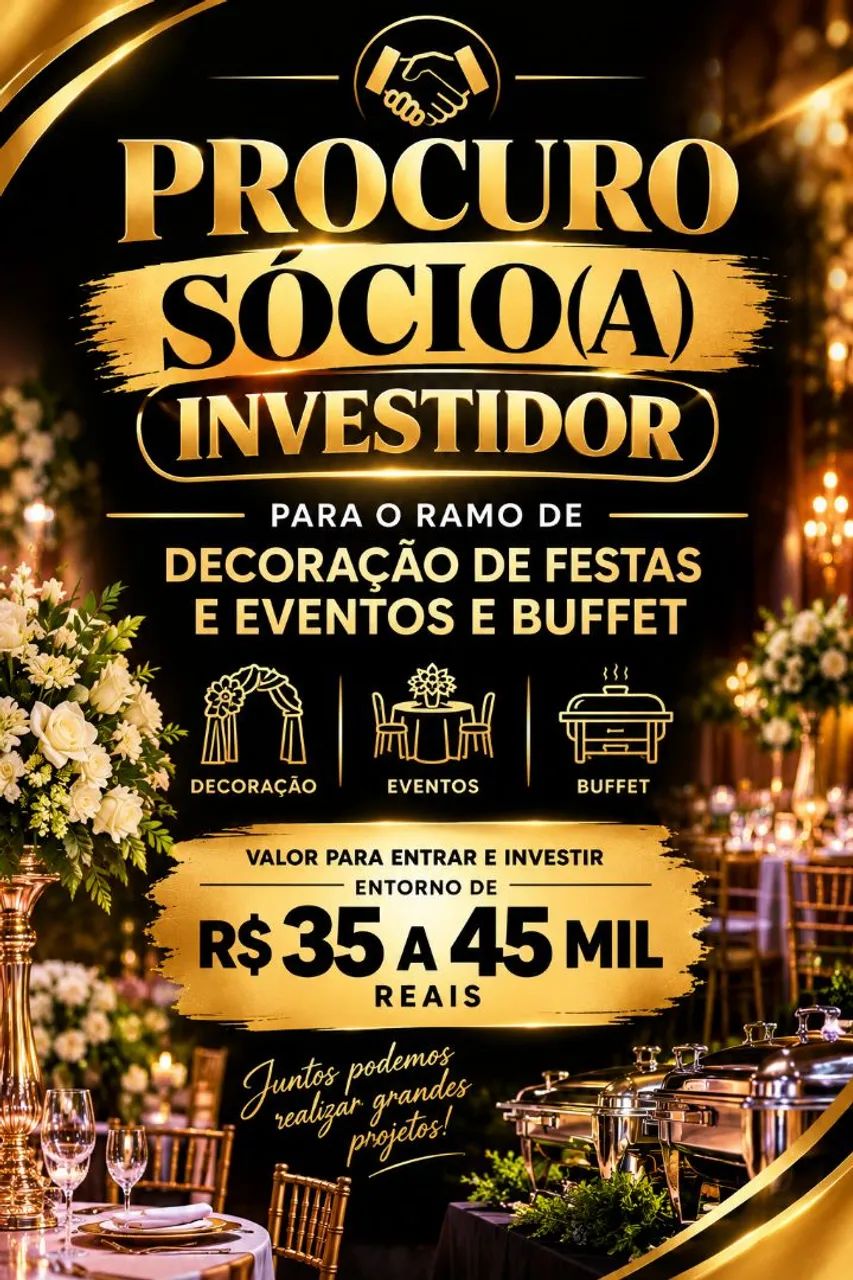 PROCURO SÓCIO INVESTIDOR DE QUALQUER CIDADE DE SERGIPE