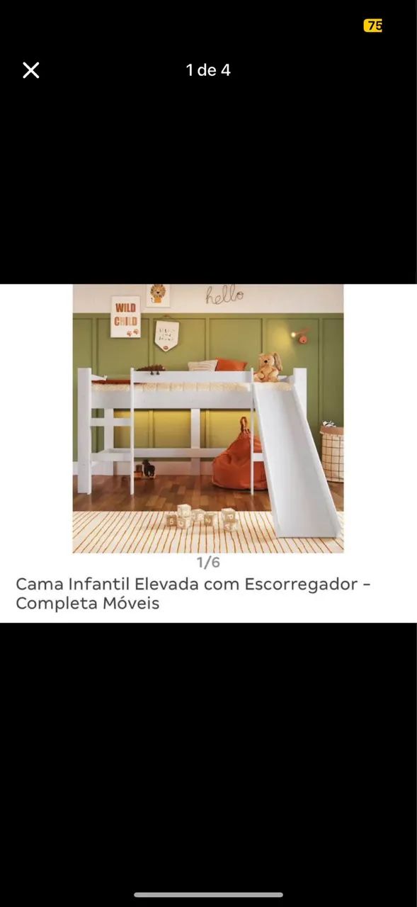 Cama infantil com escorregador - Foto 3