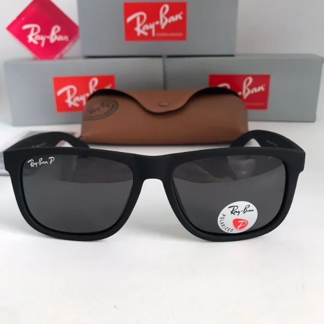 Óculos Ray ban justin black lentes polarizadas - Foto 5