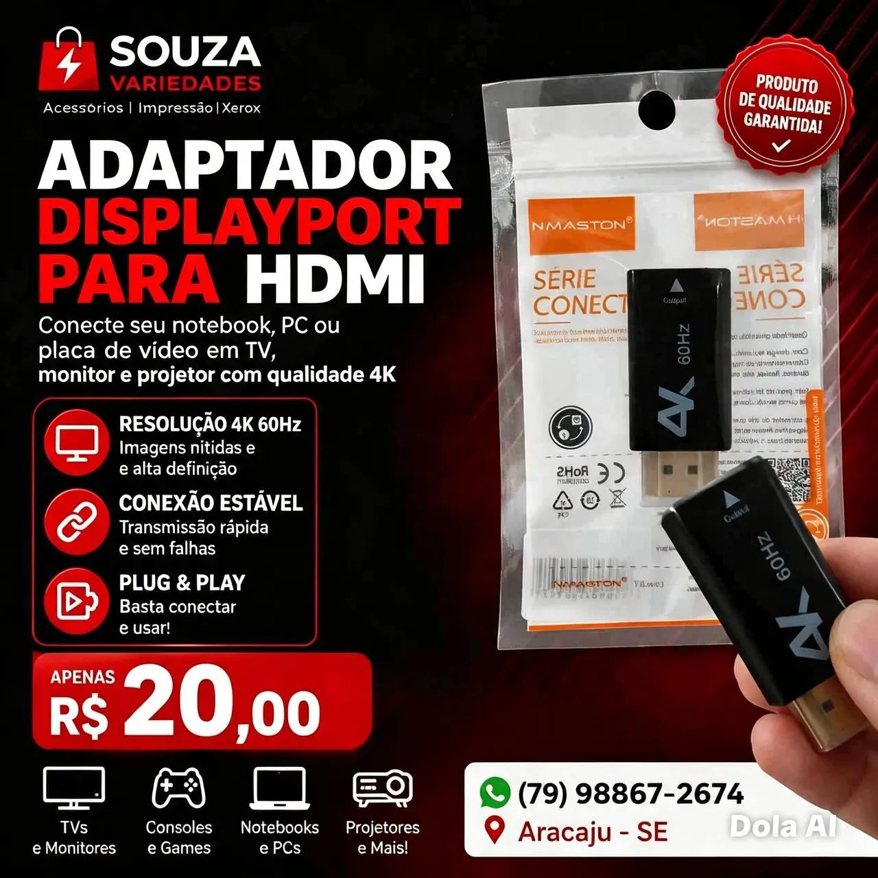 Adaptador Displayport para HDMI 
