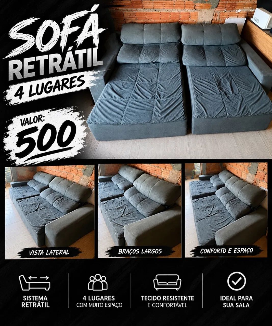 sofá retrátil 