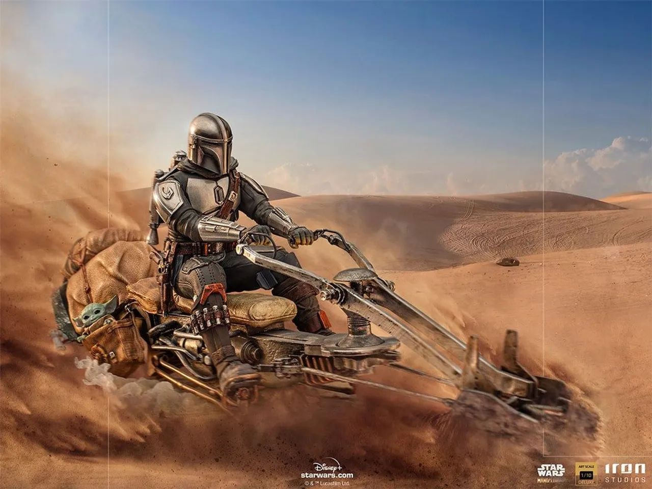  The the Mandalorian on Speederbike Iron studios  - Foto 2