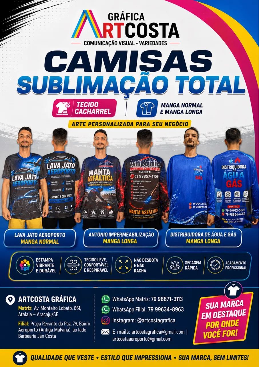 Camisas sublimação total