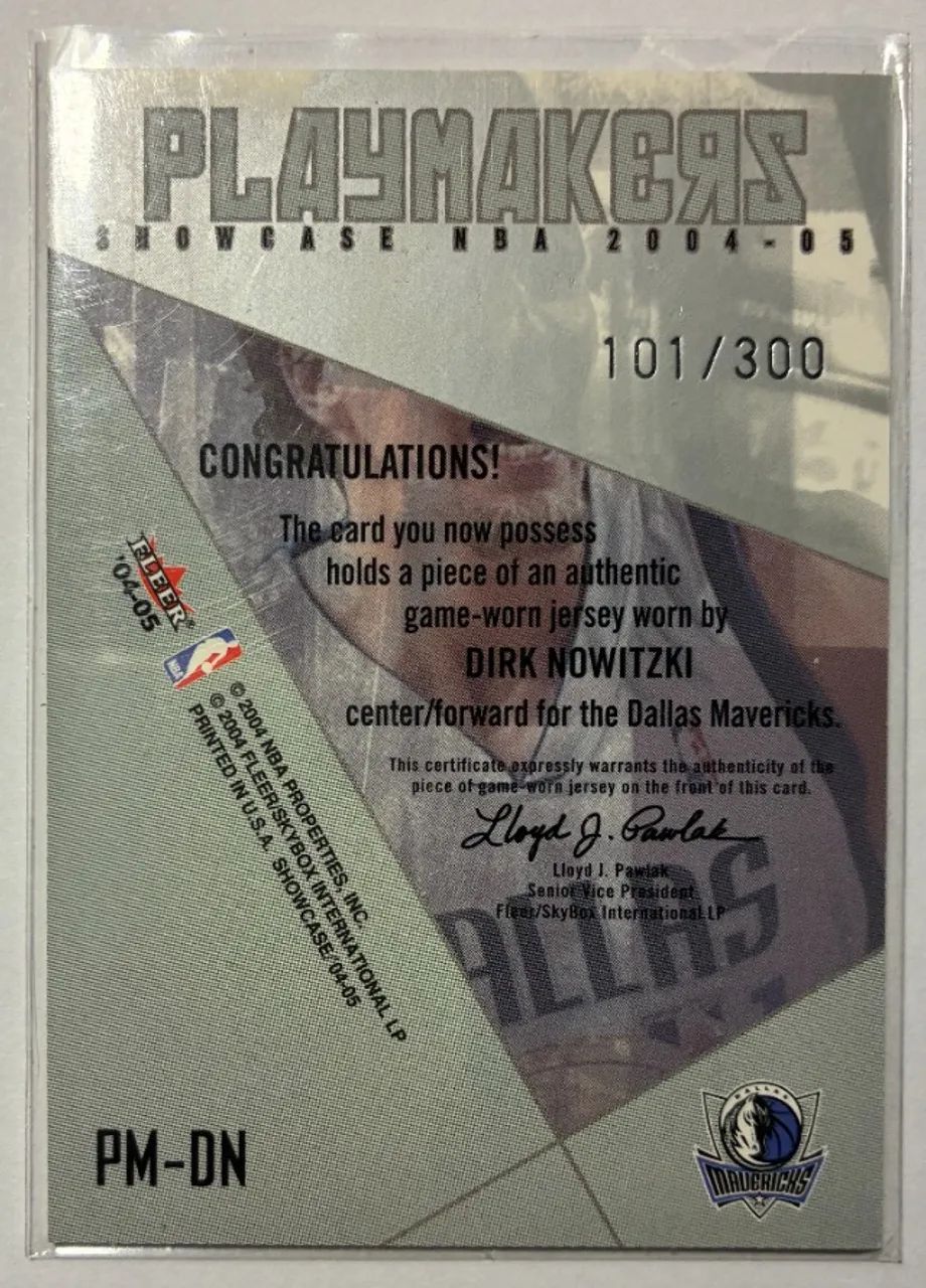 Dirk Nowitzki /300 Uniforme Game Worn Patch Memo Card NBA Carta Basquete - Foto 3