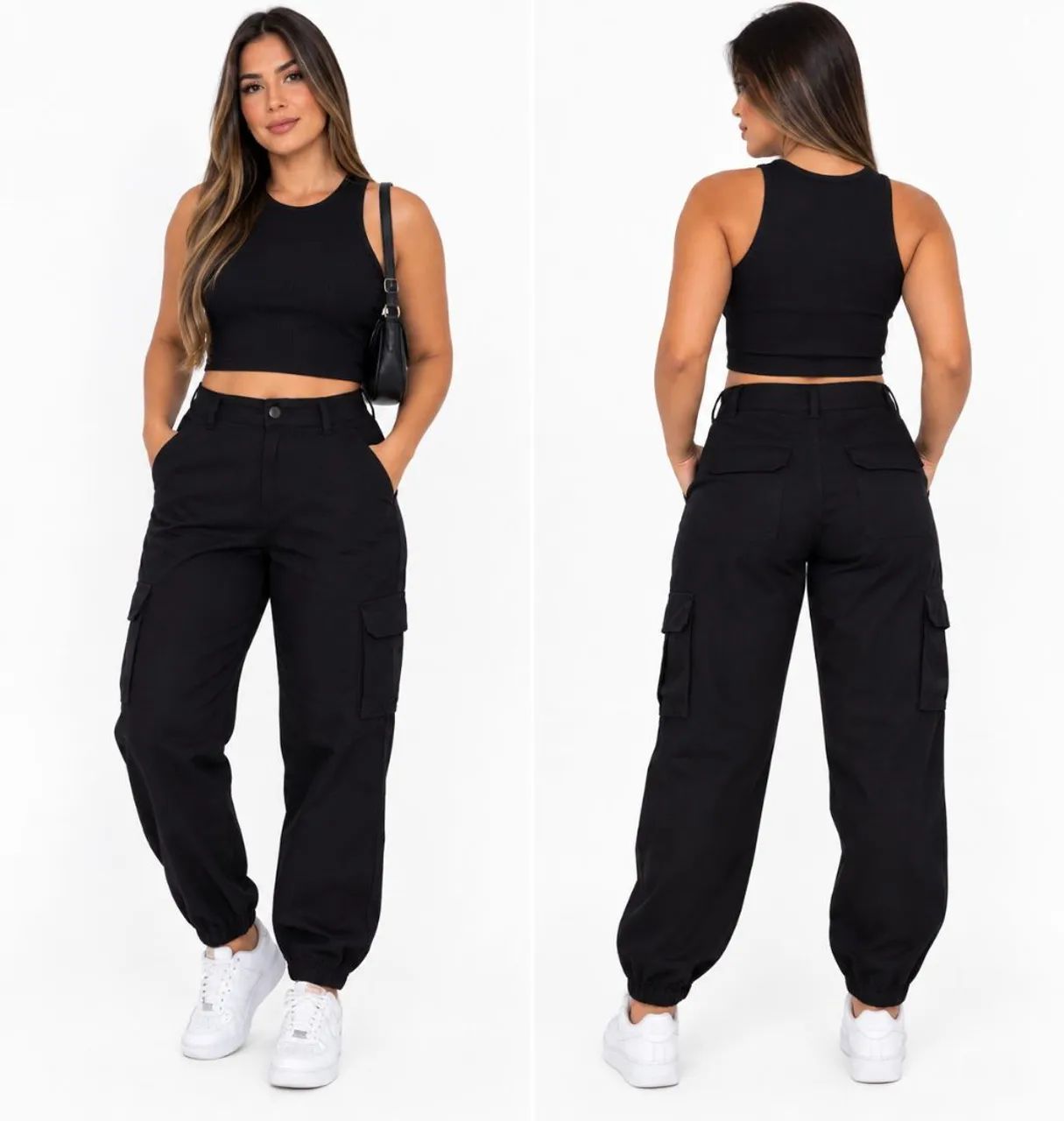 Calça Cargo feminina Primark Importada 40/42 + Cropped Novo  - Foto 4