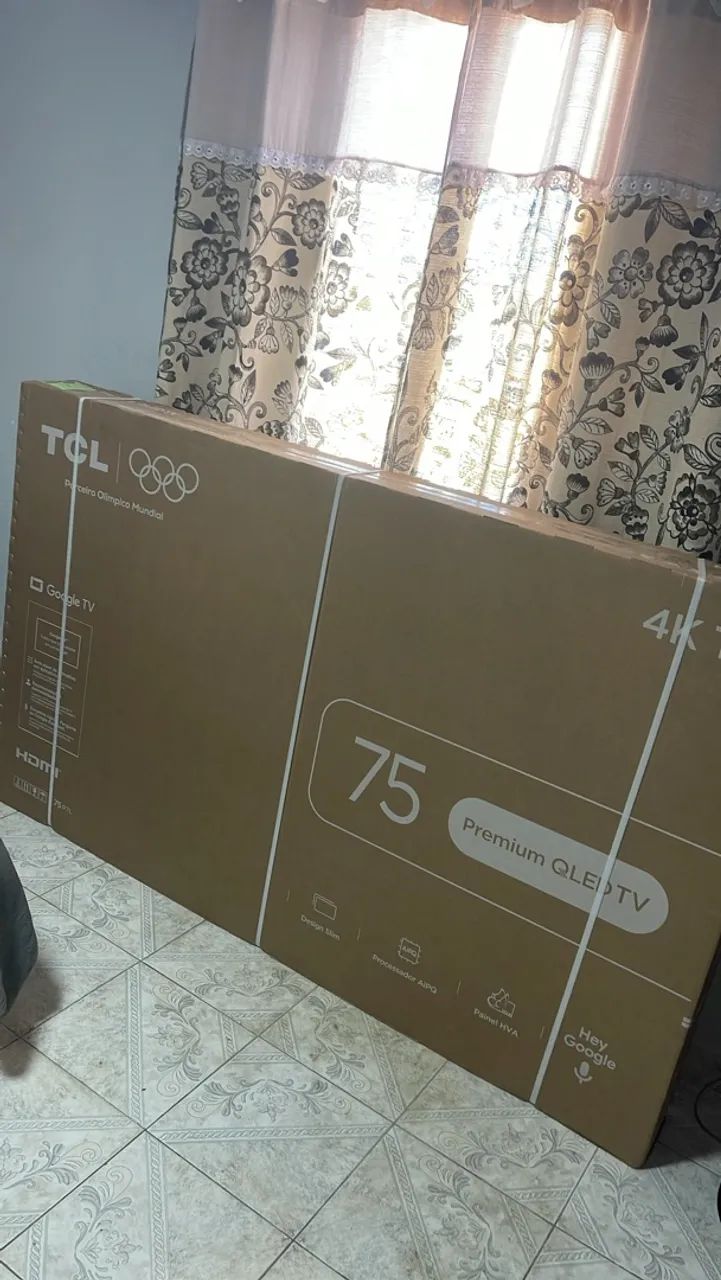 Smart tv 75 Polegadas 4K QLED TCL 75P7L Google tv 120hz Dolby Vision Atmos
