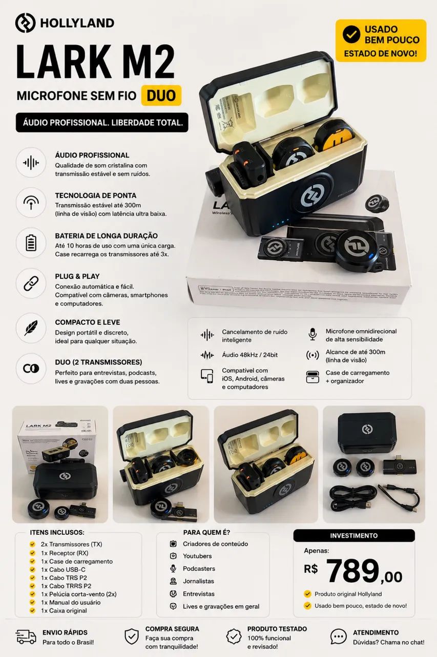 Microfone sem fio Lark M2