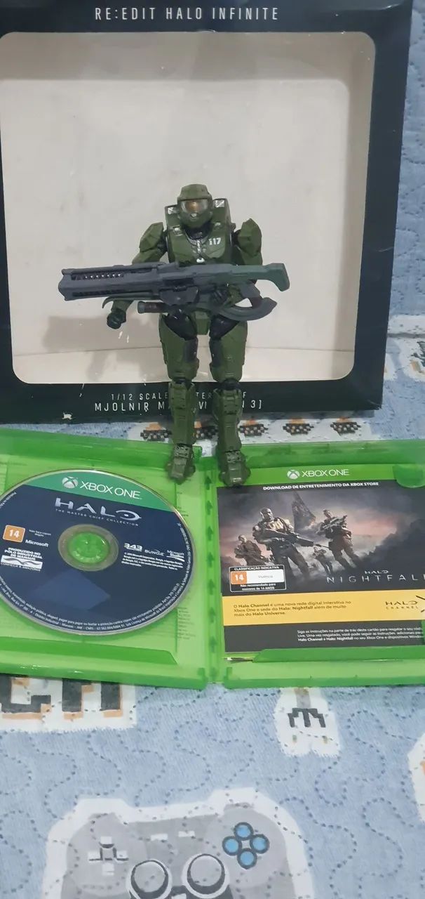 FIGURA AÇÃO BONECO HALLO COM JOGO ORIGINAL - Foto 3