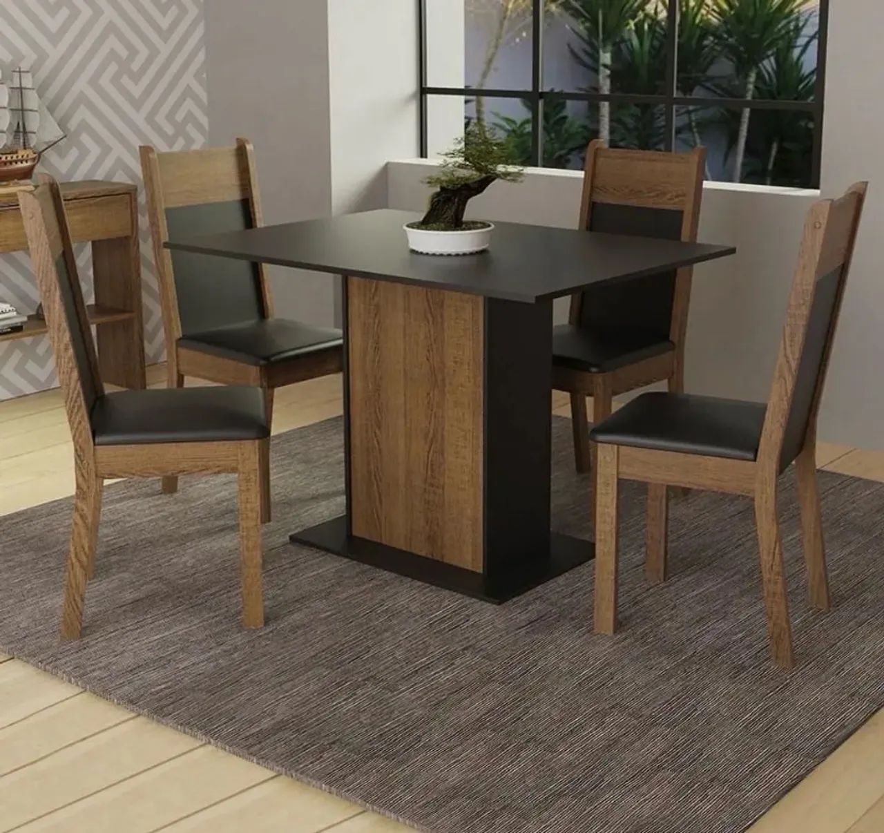 Jogo de mesa com 4 cadeiras