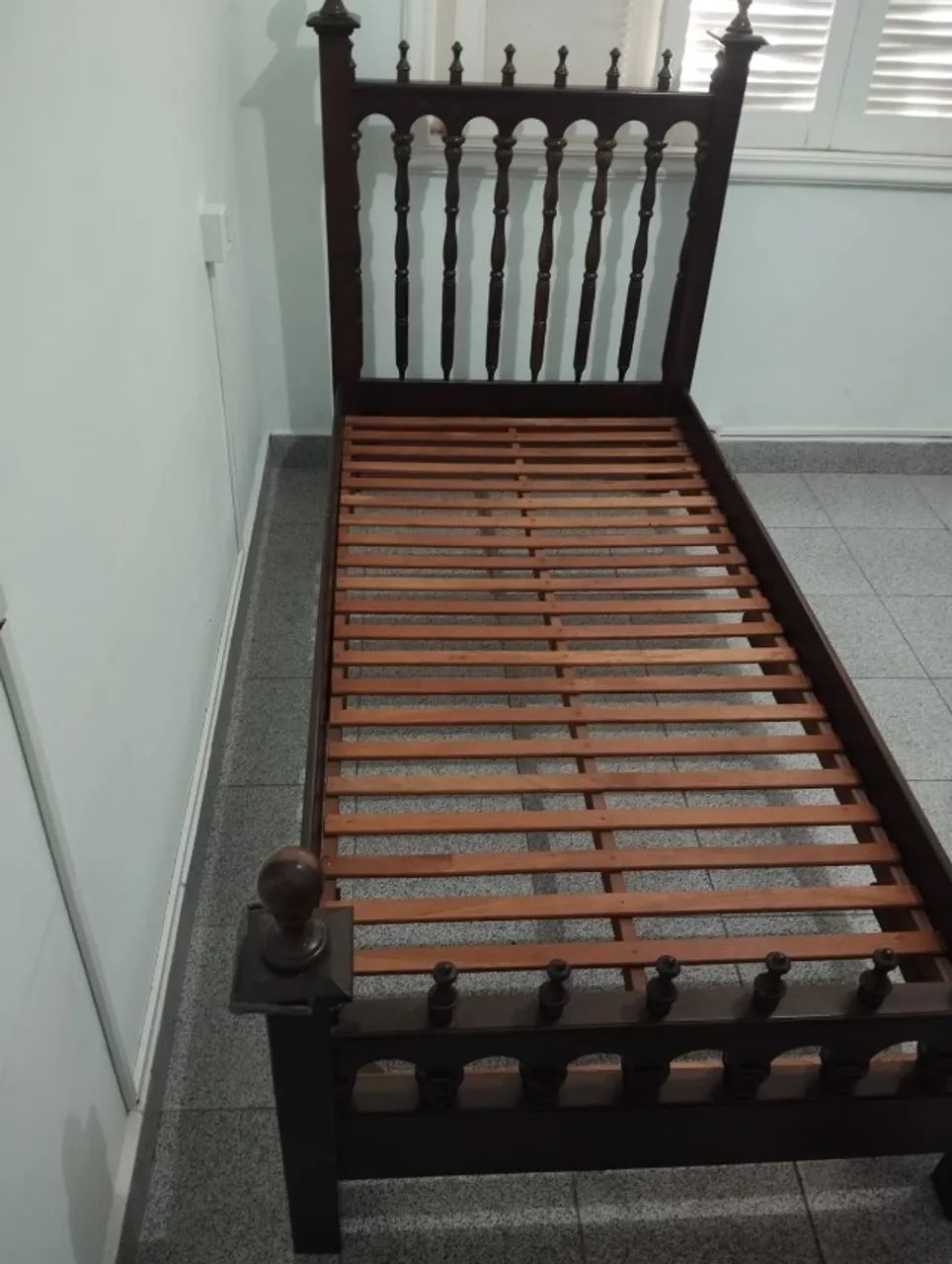 Cama de Solteiro Colonial em Peroba-Rosa Maciça - Linda e Resistente - Foto 4