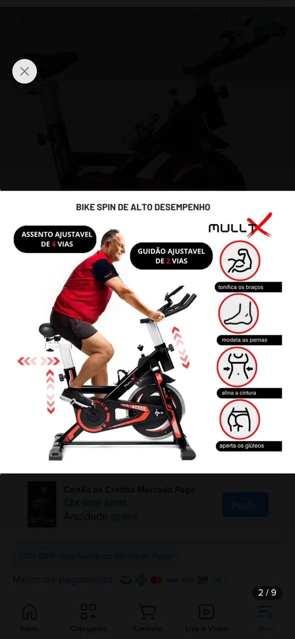 Bike Ergométrica Spinning com inercia 13Kg - Foto 2