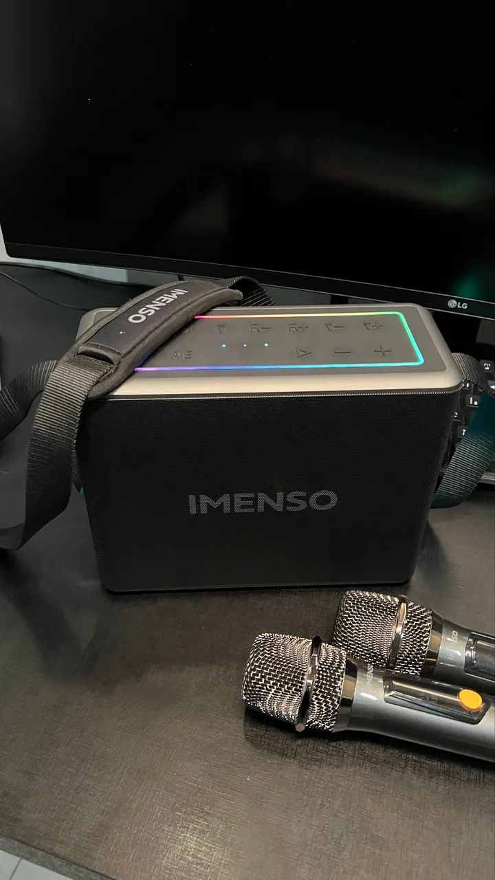 Caixa de Som Bluetooth Imenso X32 com 2 Microfones Sem Fio - Foto 2