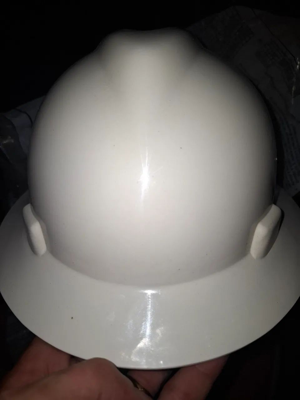 Capacete MSA Branco com Aba total completo 