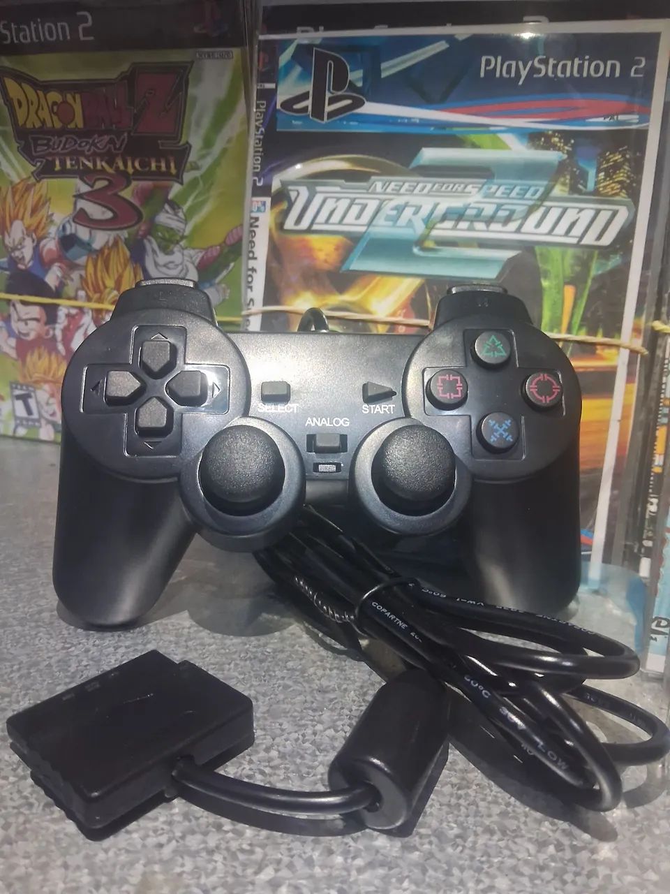 CONTROLE COM FIO PS2 NOVO - Foto 2