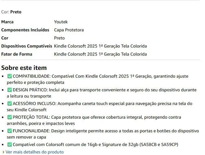 Capa Kindle 2025 geração 1  - Foto 3