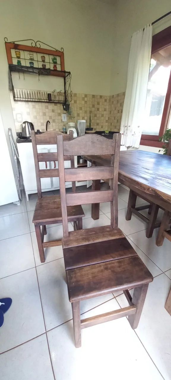 Mesa rústica de jantar com 4 cadeiras - Foto 3