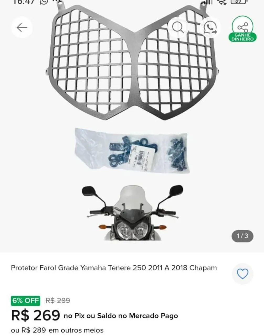 PROTETOR DE FAROL CROMADO 