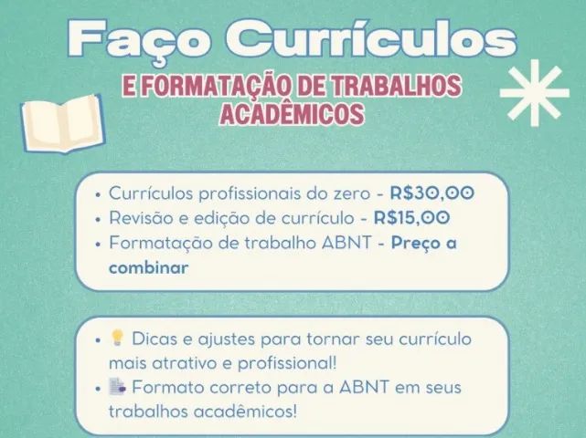 Formatação ABNT, trabalhos acadêmicos, currículos