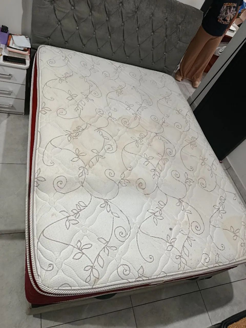 Kit cama casal colchão+box baú+ cabeceira  - Foto 5