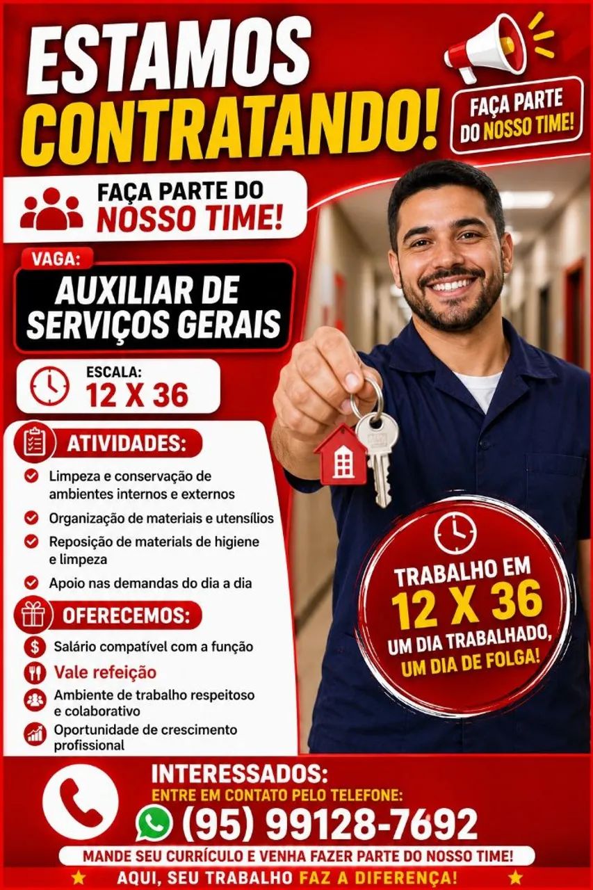 Contata-se SERVIÇOS GERAIS