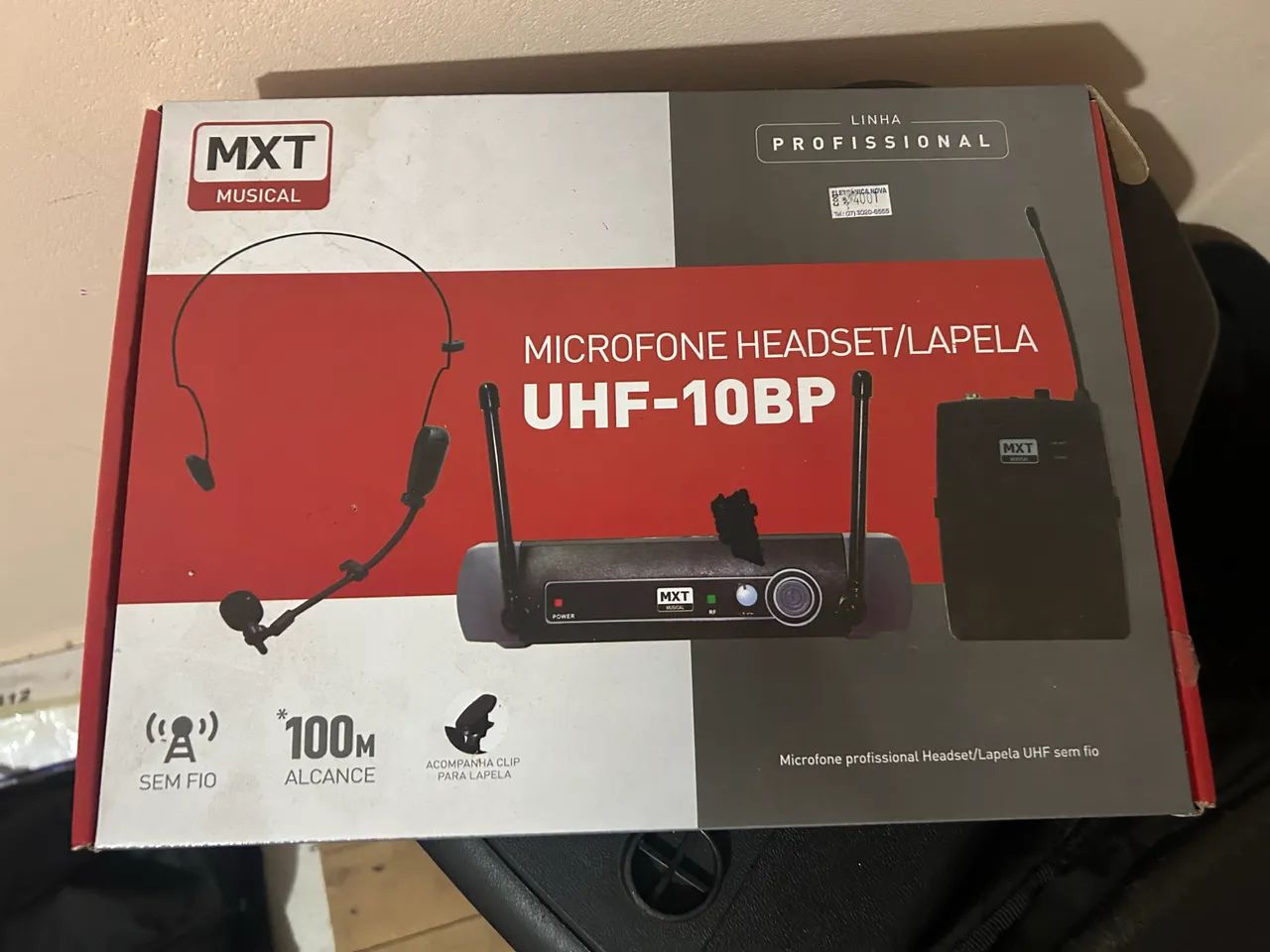 Microfone sem fio lapela/headset