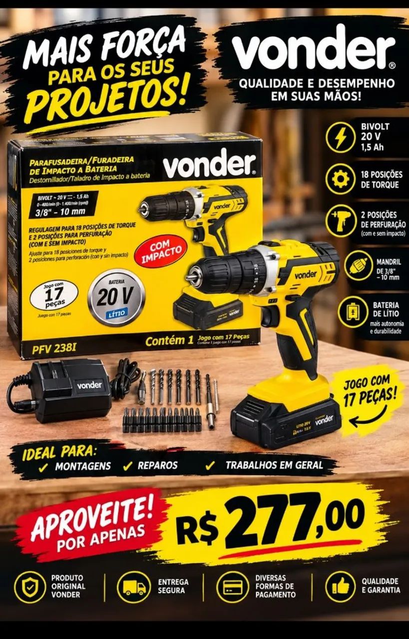 Vendo parafusadeira Vonder