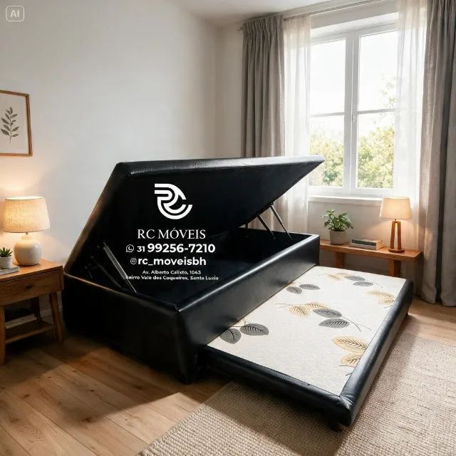 Cama Box Baú Solteiro com Auxiliar 88x1,88 D33 Suede Chocolate - Foto 5