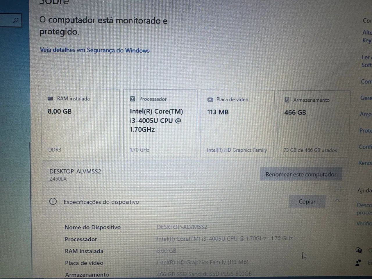 Notebook Asus core I3 ssd 500 gb 