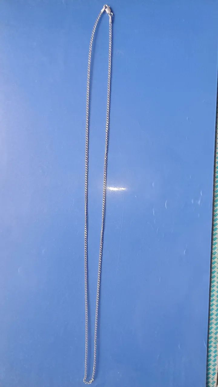 Corrente fina de prata + pingente 