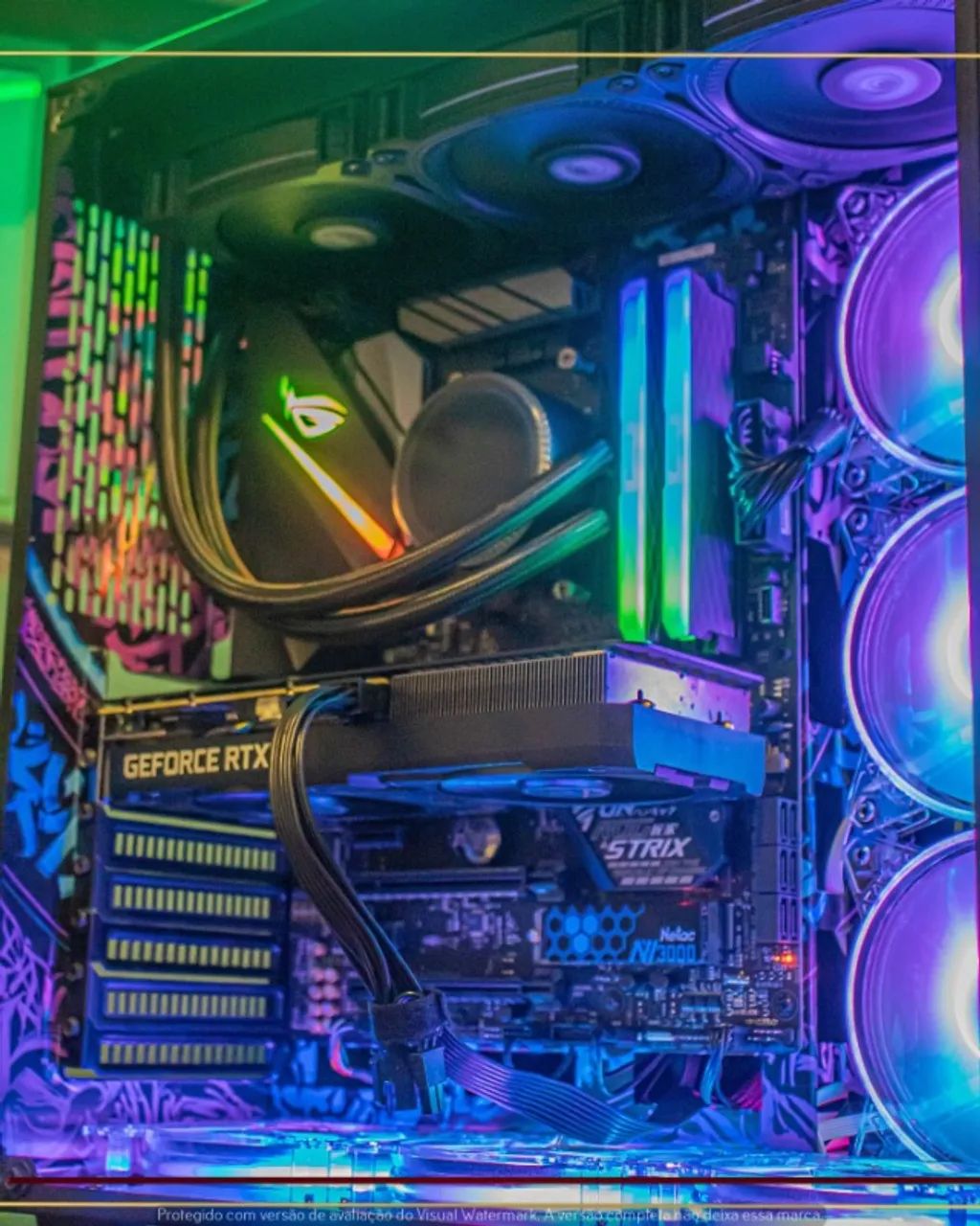 Setup Gamer Ryzen 5 5600G, 16gb, 1TB NVMe, RTX 3060 12gb, WC 360mm, Fonte 750W - Foto 3