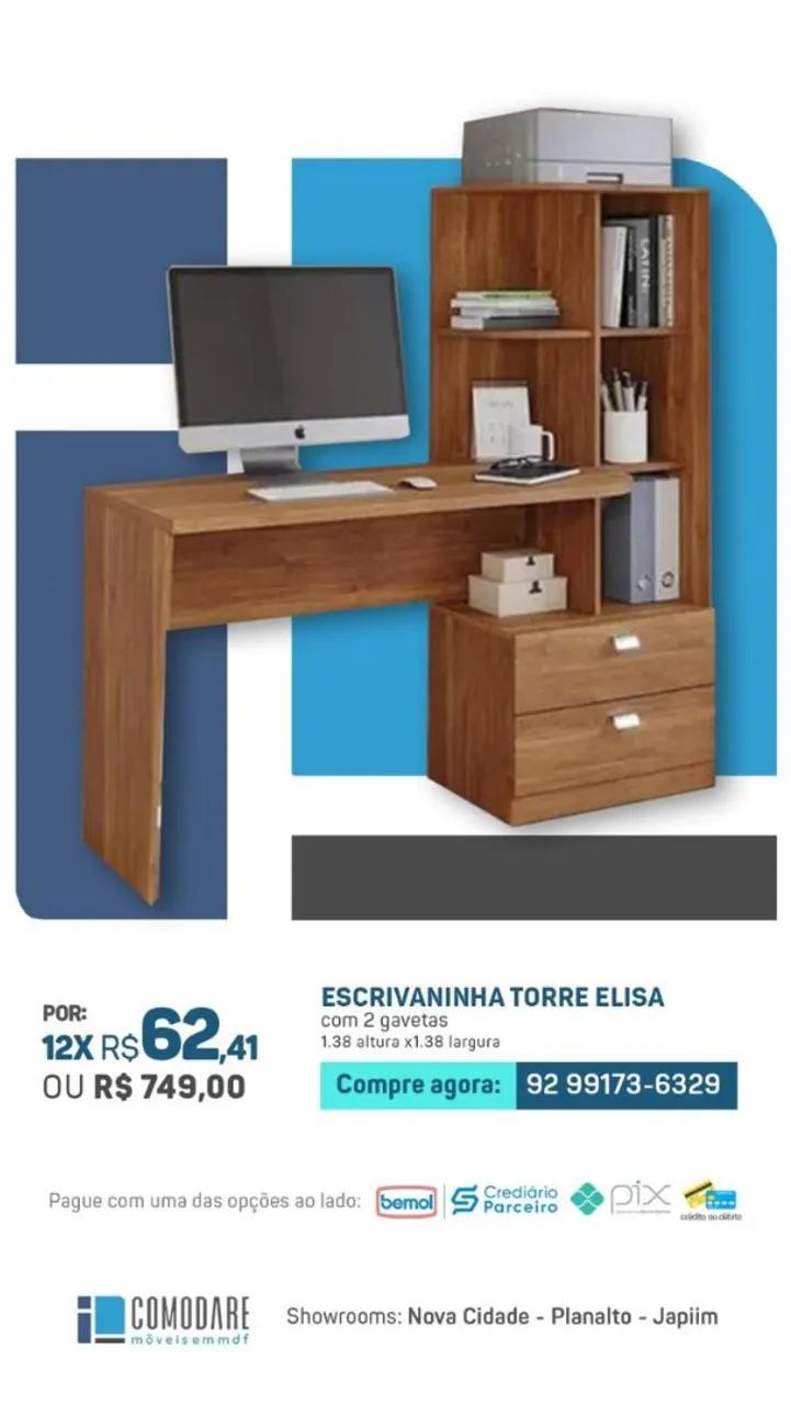 MESA ESCRIVANINHA C/TORRE