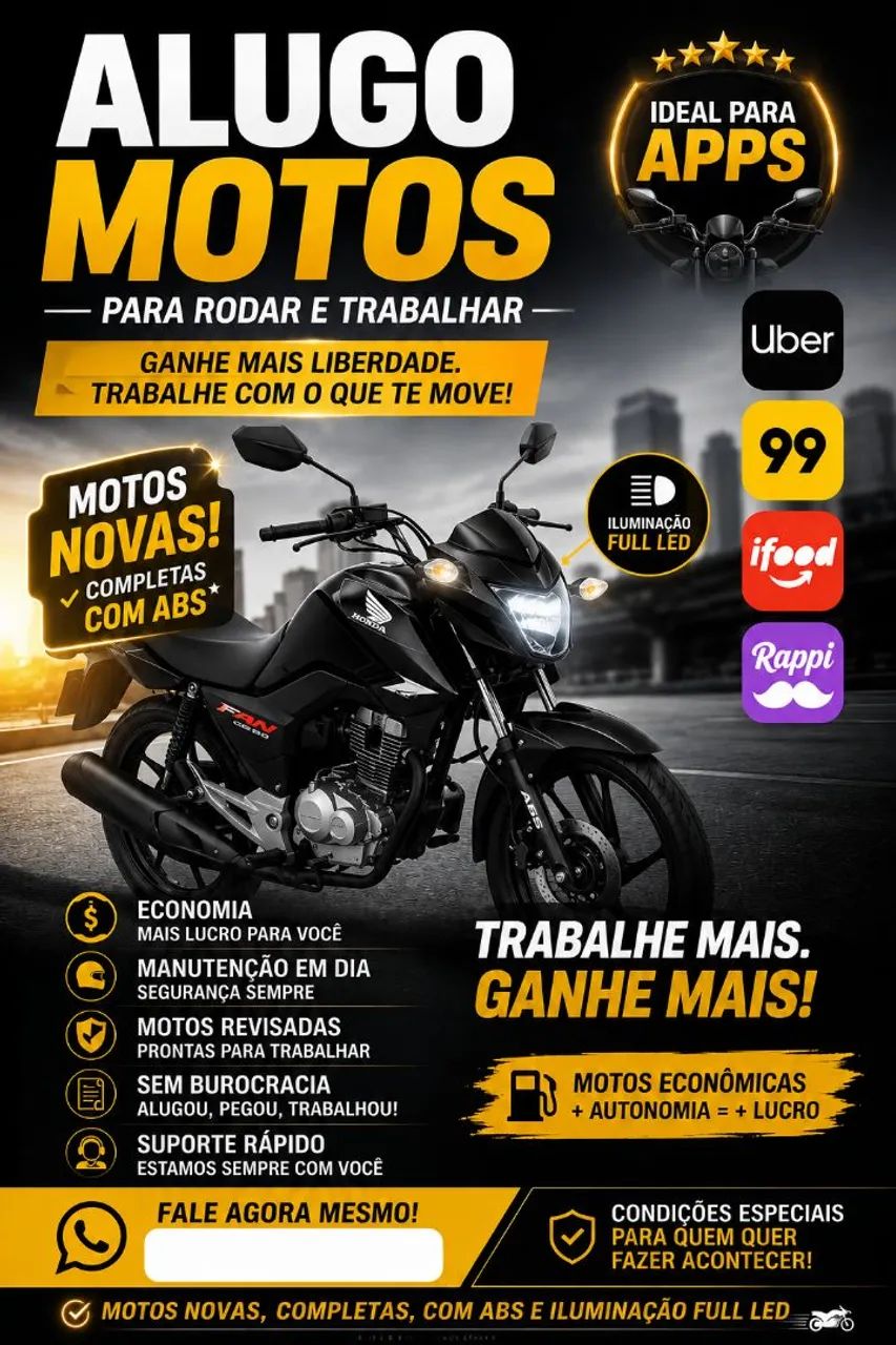 ALUGO MOTOS PARA RODAR APPS