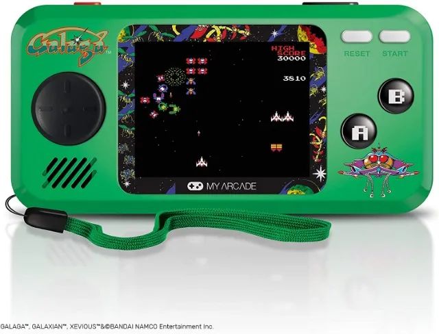 Mini Game retrô com 3 jogos: GALAGA, GALAXIAN e XEVIOUS.