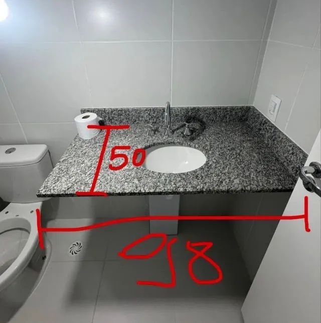 Tampo em granito com cuba
