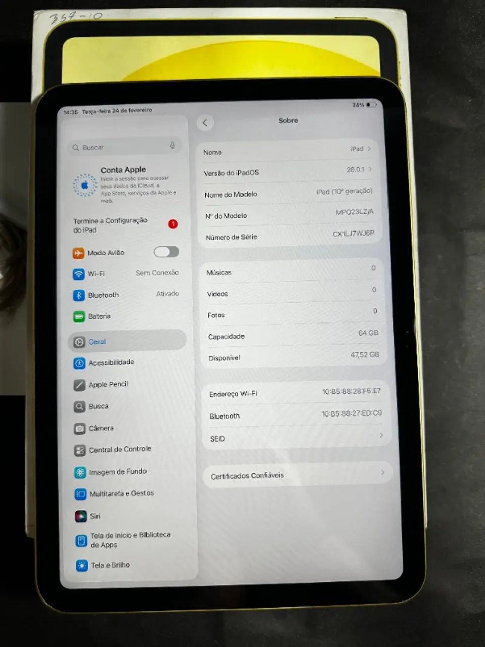 iPad 10ª Geração 64GB - Aceito Troca e Parcelo 18x - OLX Pay - Amarelo Seminovo  - Foto 6