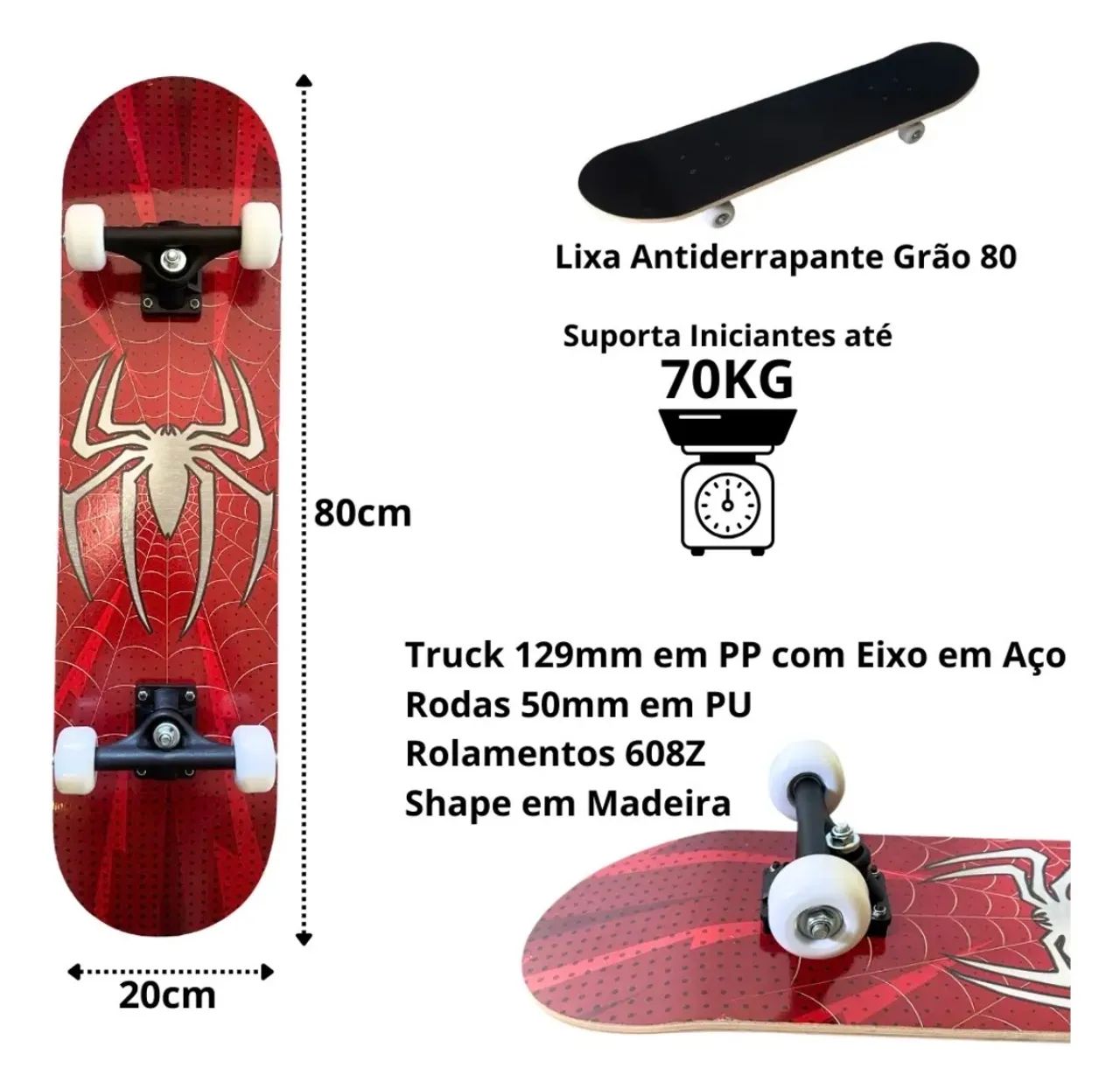 Skate homem aranha  - Foto 2